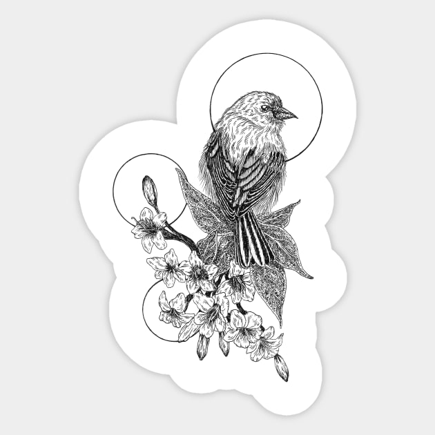Indigo bunting bird Sticker by Heymerac